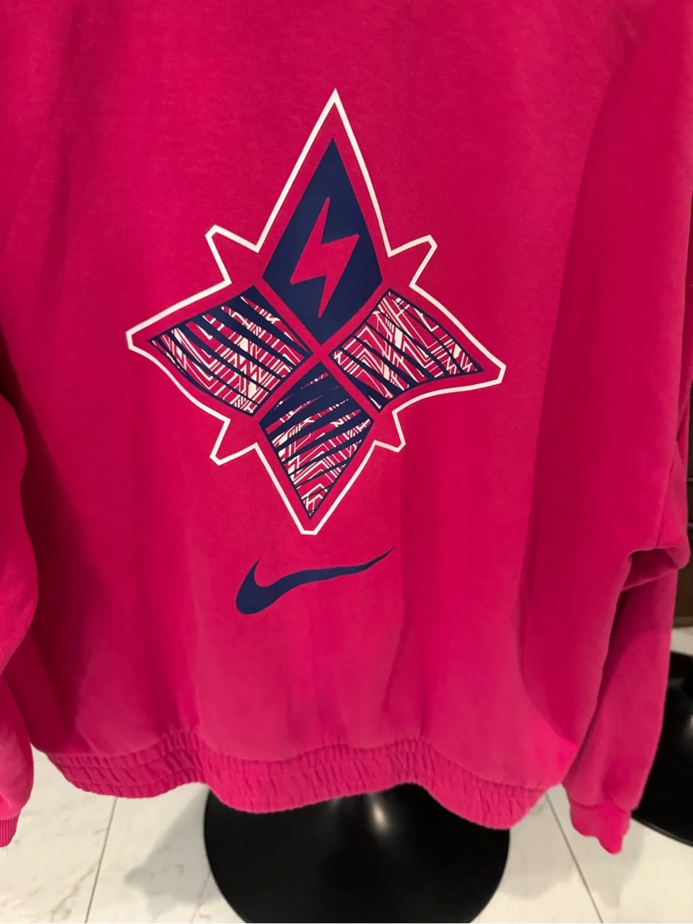 Nike Kids Hot Pink Graphic Pullover Jacket with Navy Logo